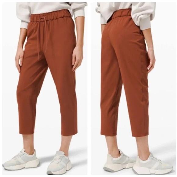 Lululemon Keep Moving Pant 7/8 High-Rise Rust Orange Athleisure Size 12 - Picture 1 of 7